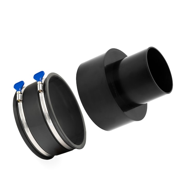 Powertec Dust Collection Reducer 6 in. OD to 4 in. OD with 6 in. Dust Control Flex Cuff 70362 - main